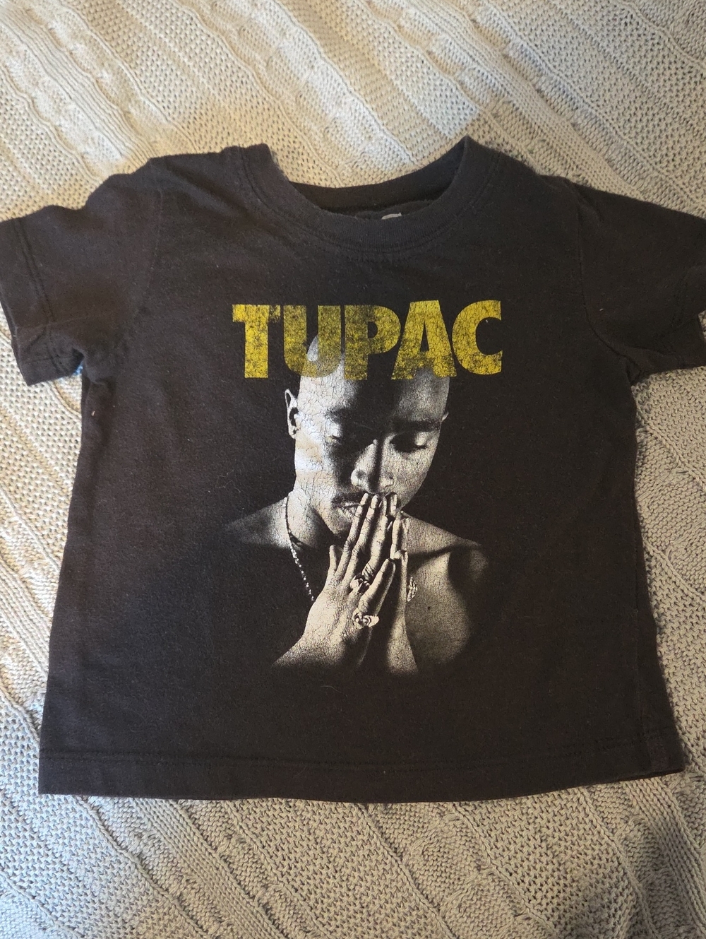 2Pac Tupac Baby T-Shirt 18 months Black Cotton EUC